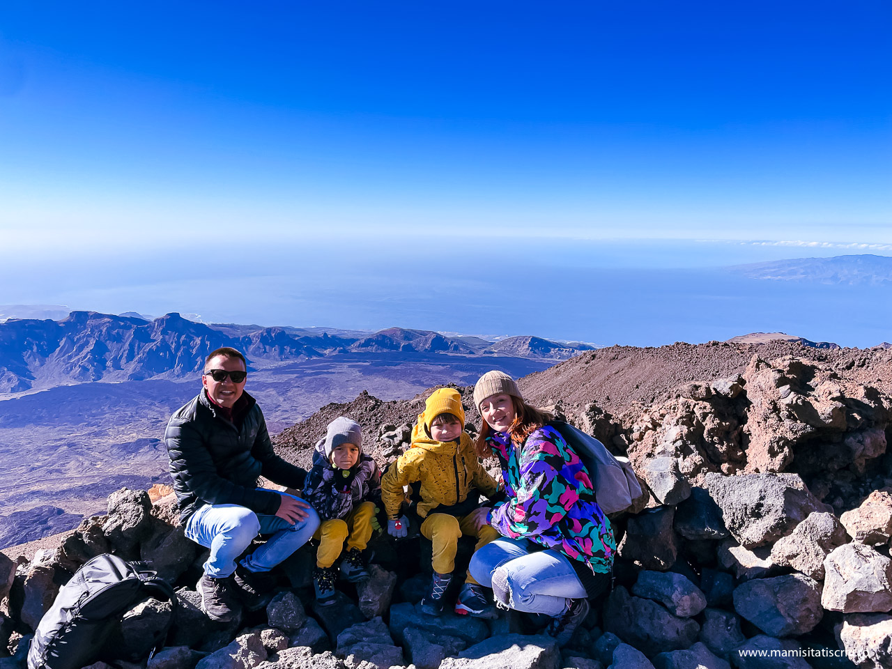 Noi patru si Gomera de pe Vulcanul Teide